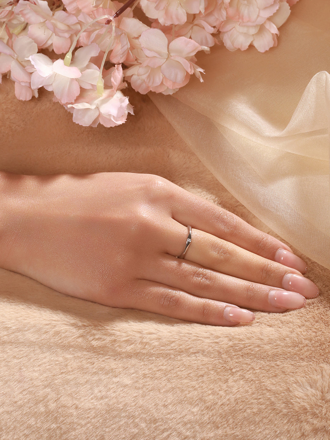 925 Sterling Silver Elegant Promise  Adustable  Band Finger Ring